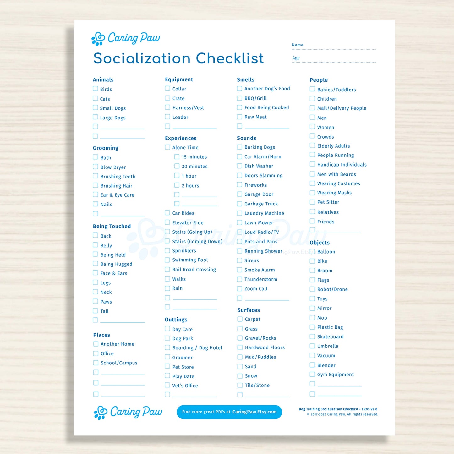Socialization Checklist