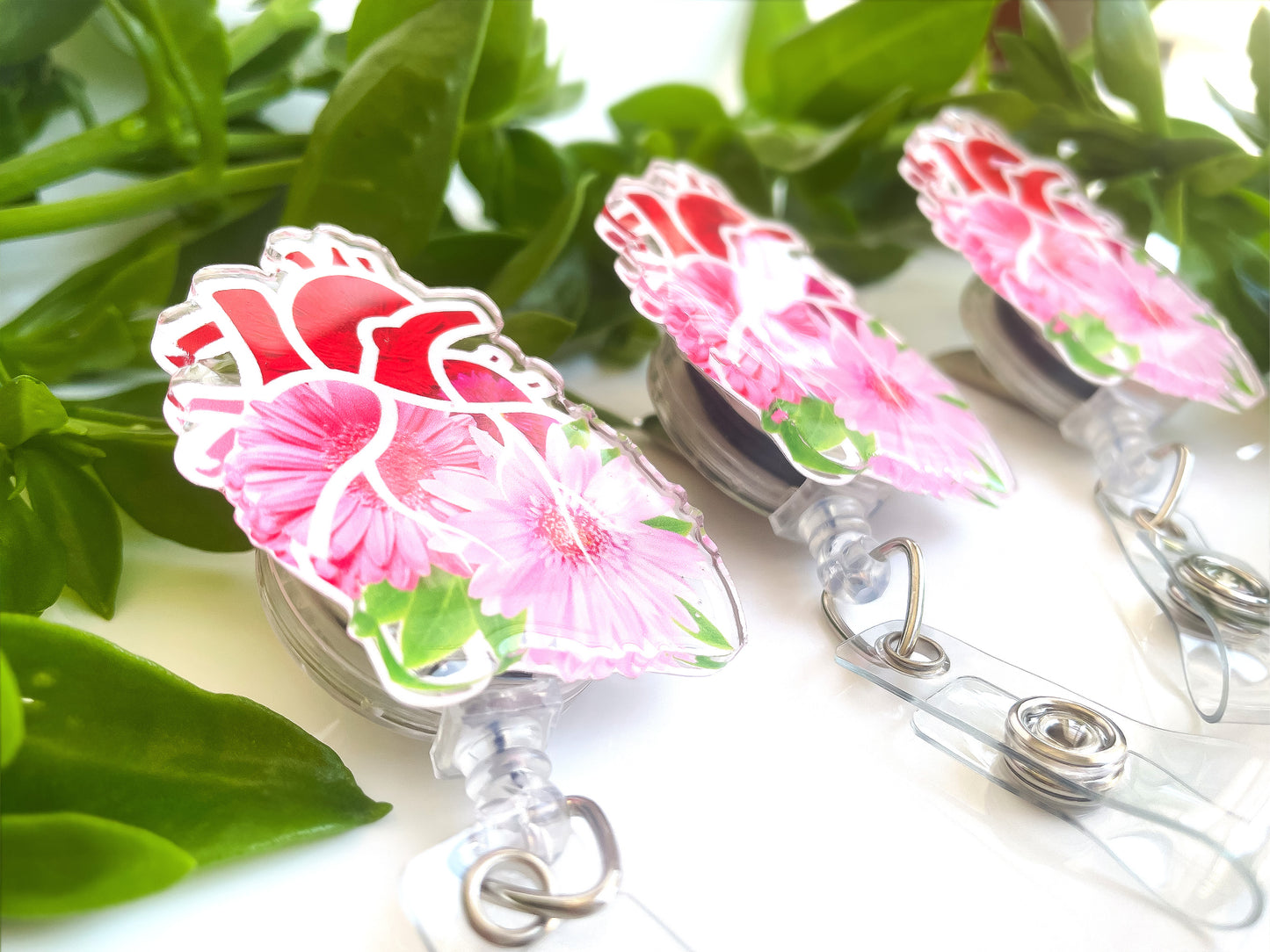 Flower Heart Badge Reel