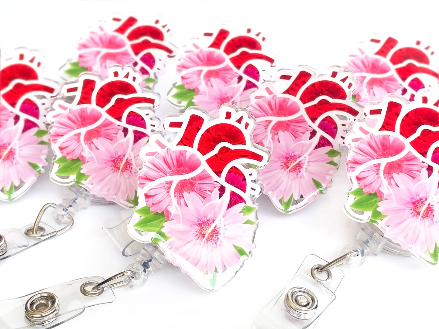 Flower Heart Badge Reel