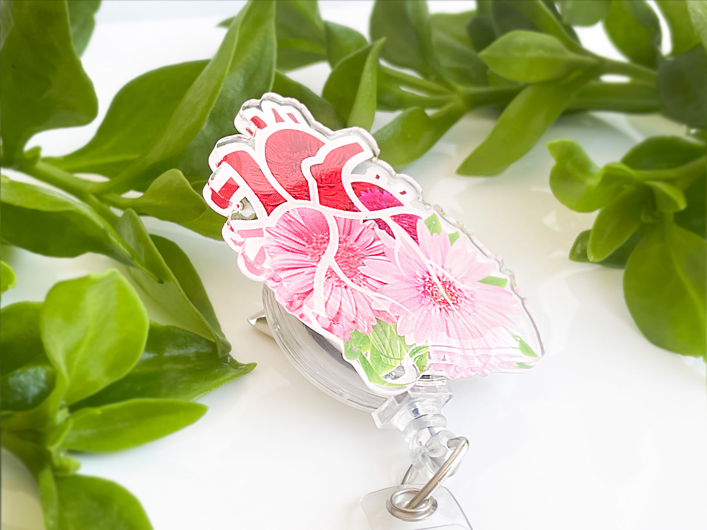 Flower Heart Badge Reel