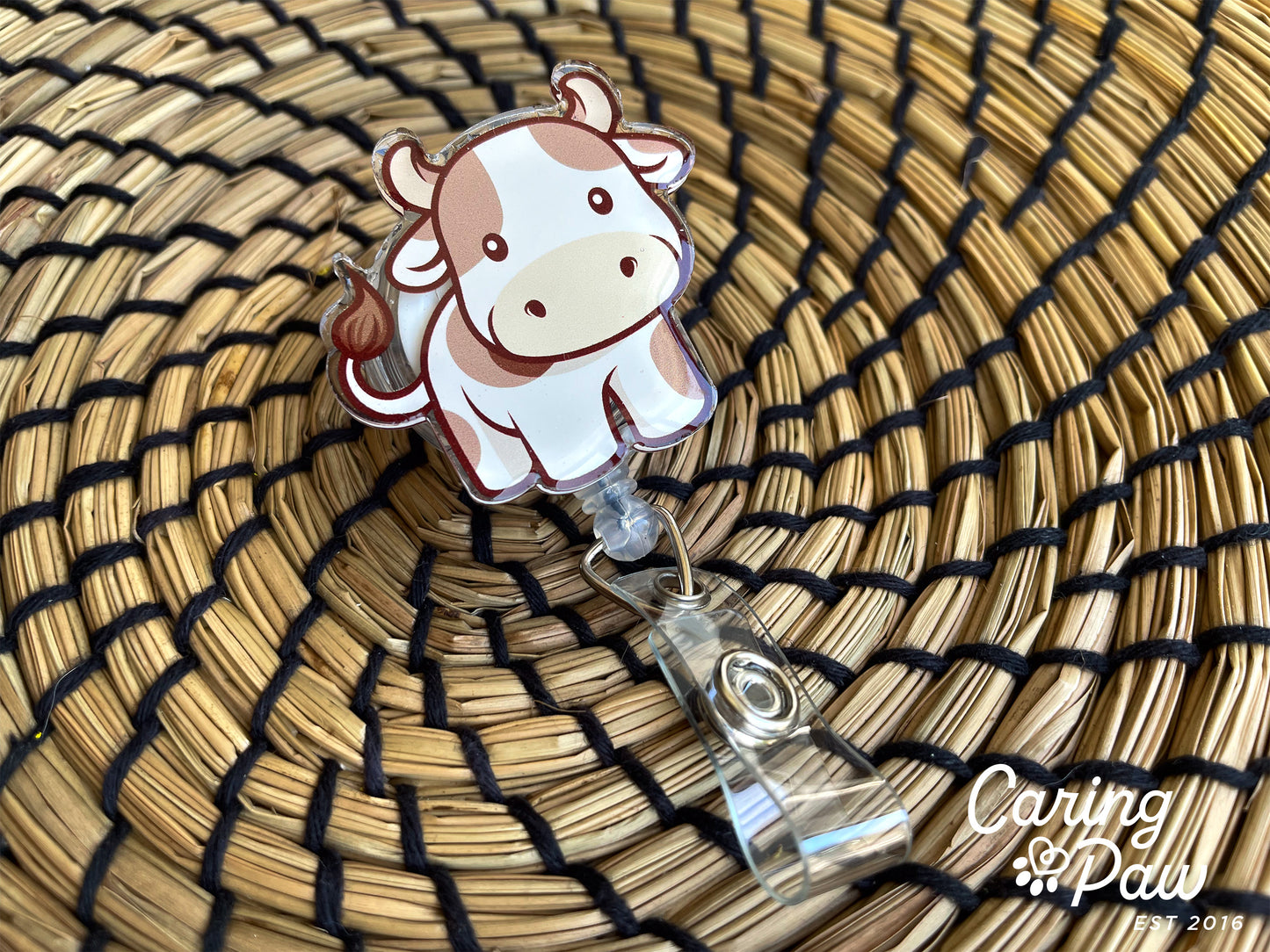 Baby Cow Badge Reel