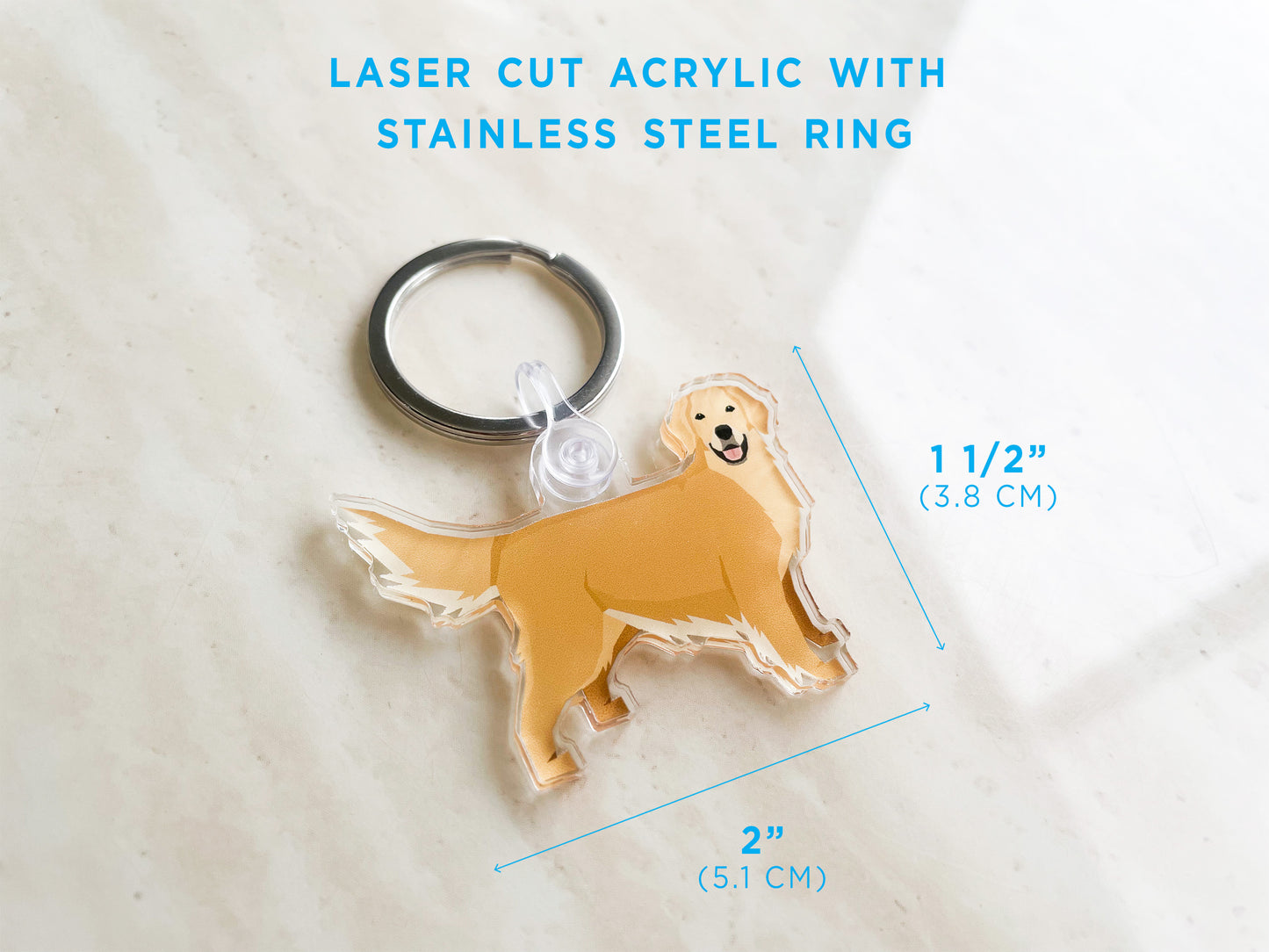 Golden Retriever Keychain