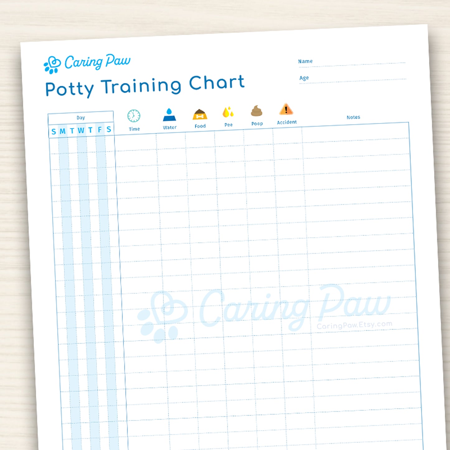 Puppy Potty Training Chart