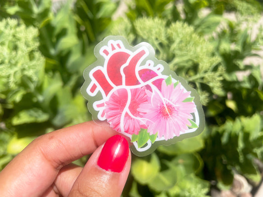 Flower Heart Anatomy Sticker